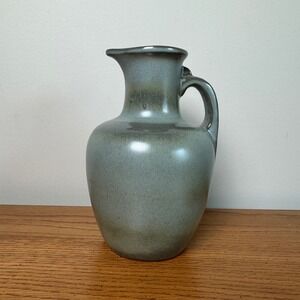Vintage Frankoma Pottery Ceramic Jug Pitcher Prairie Green MCM 7.5" Tall